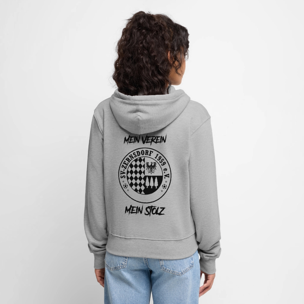 Frauen Premium Kapuzenjacke - Grau meliert