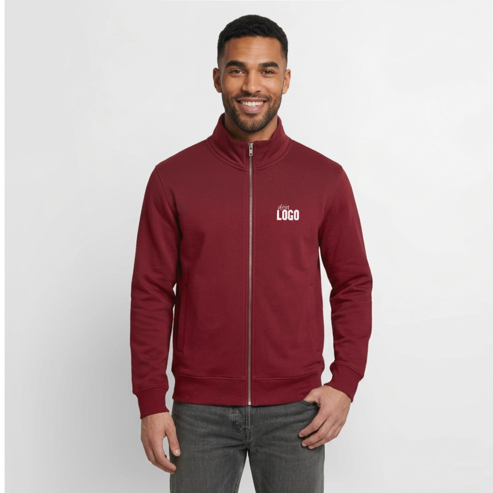 Unisex Organic Zip Sweatshirt - Burgunderrot