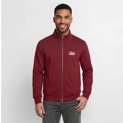 Unisex Organic Zip Sweatshirt - Burgunderrot