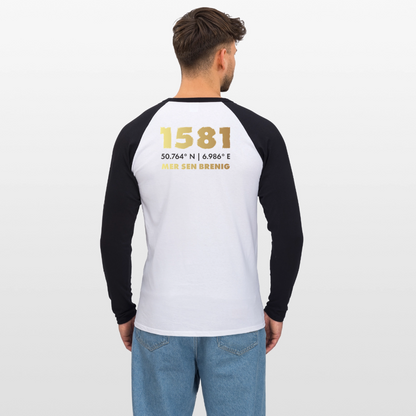 Männer Baseballshirt langarm - Weiß/Schwarz