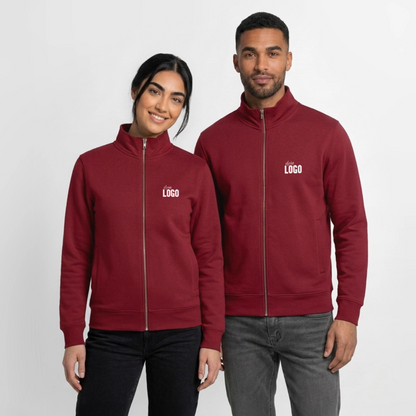 Unisex Organic Zip Sweatshirt - Burgunderrot
