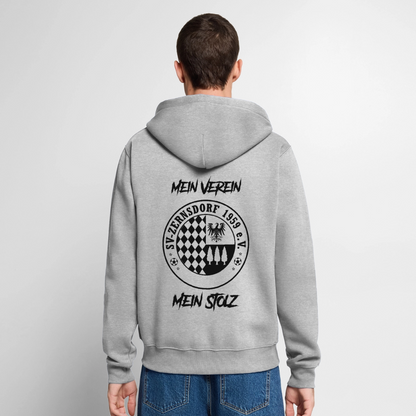 Männer Premium Kapuzenjacke - Grau meliert