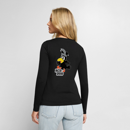 Frauen Premium Langarmshirt - Schwarz