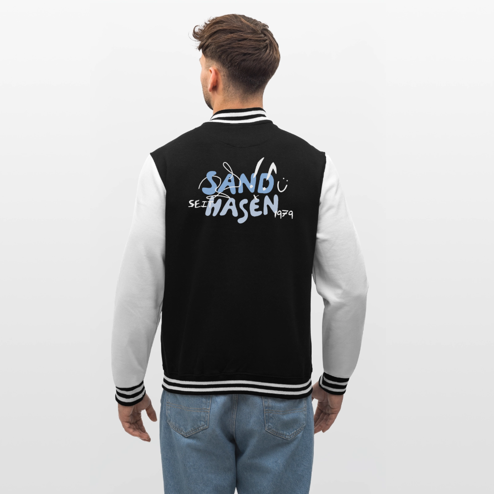 College-Sweatjacke - Schwarz/Weiß