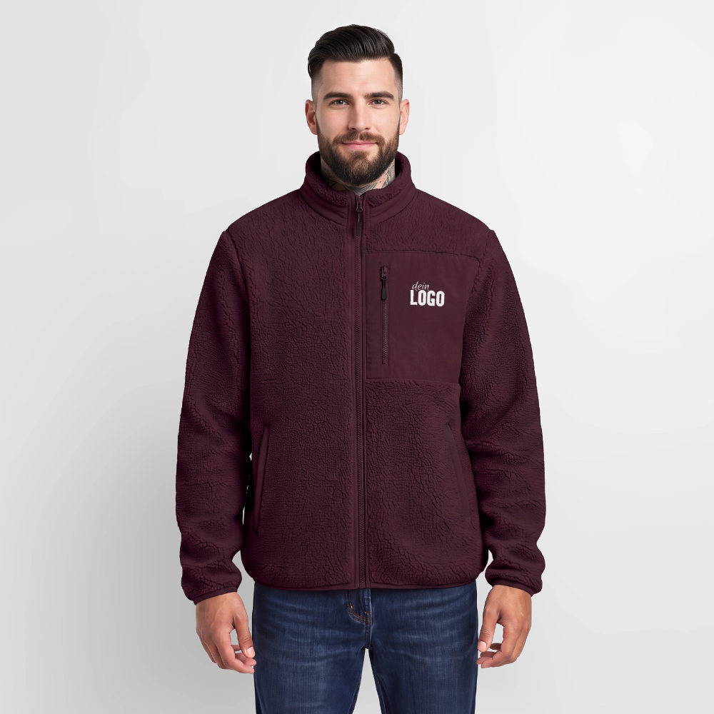 Relaxed Fit Unisex Sherpajacke von Stanley/Stella - Maroon