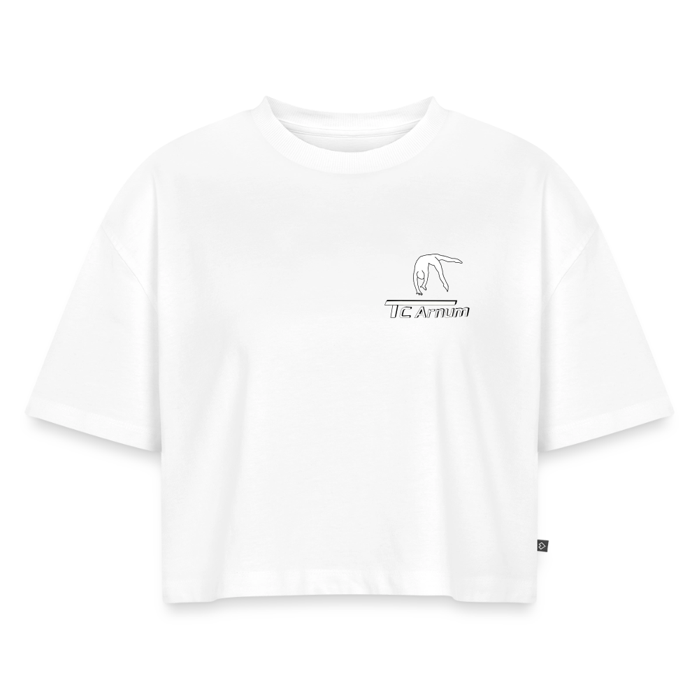 Frauen Premium Oversized Bio Cropped T-Shirt - Weiß