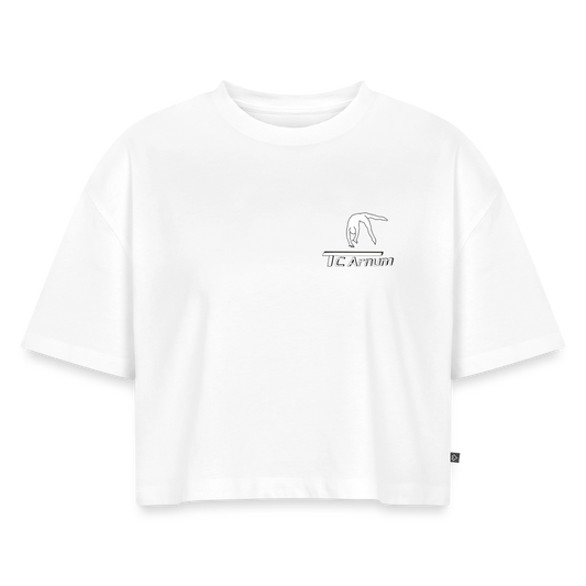 Frauen Premium Oversized Bio Cropped T-Shirt - Weiß
