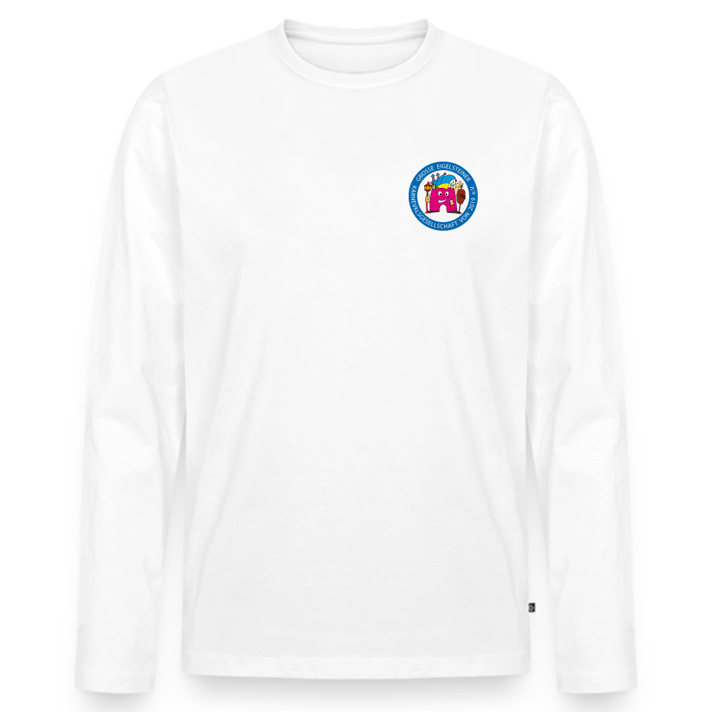 Männer Premium Bio Langarmshirt - Weiß