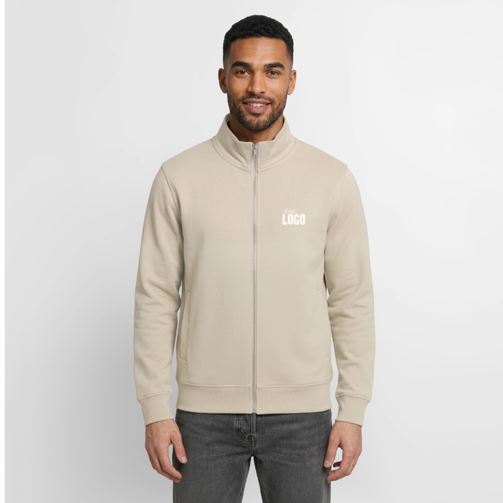 Unisex Organic Zip Sweatshirt - Cremebeige