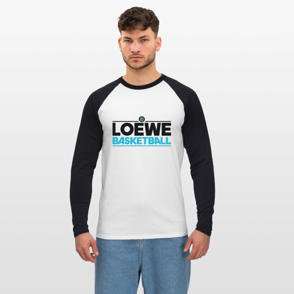 Männer Baseballshirt langarm - Weiß/Schwarz