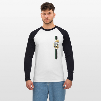 Männer Baseballshirt langarm - Weiß/Schwarz