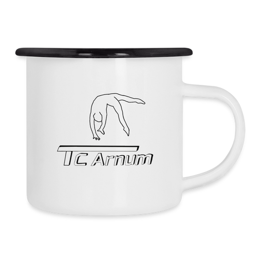 Emaille-Tasse - Weiß/Schwarz