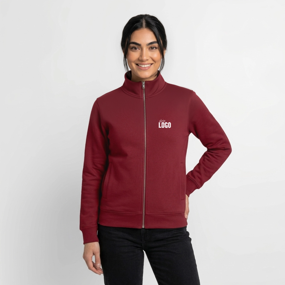 Unisex Organic Zip Sweatshirt - Burgunderrot