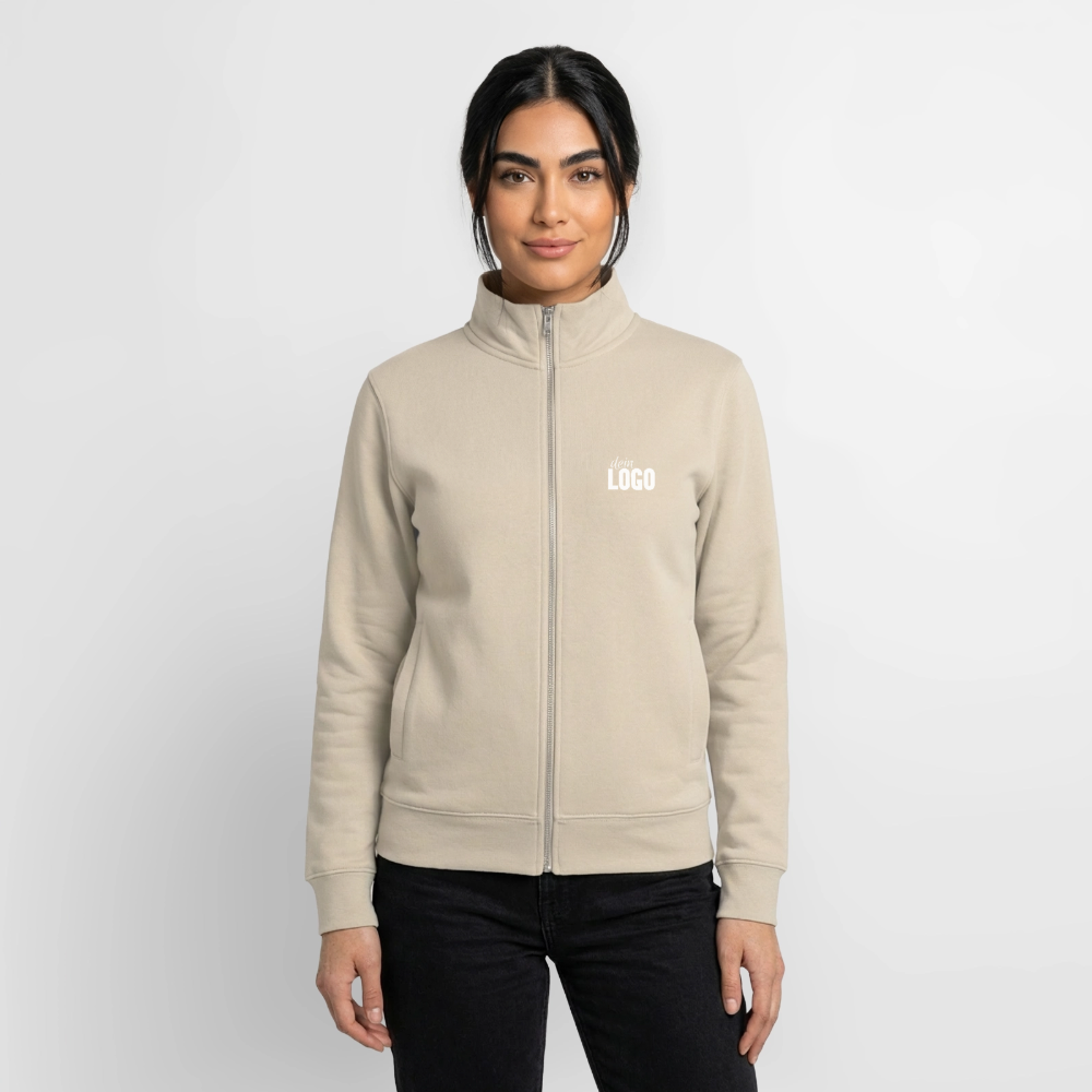Unisex Organic Zip Sweatshirt - Cremebeige