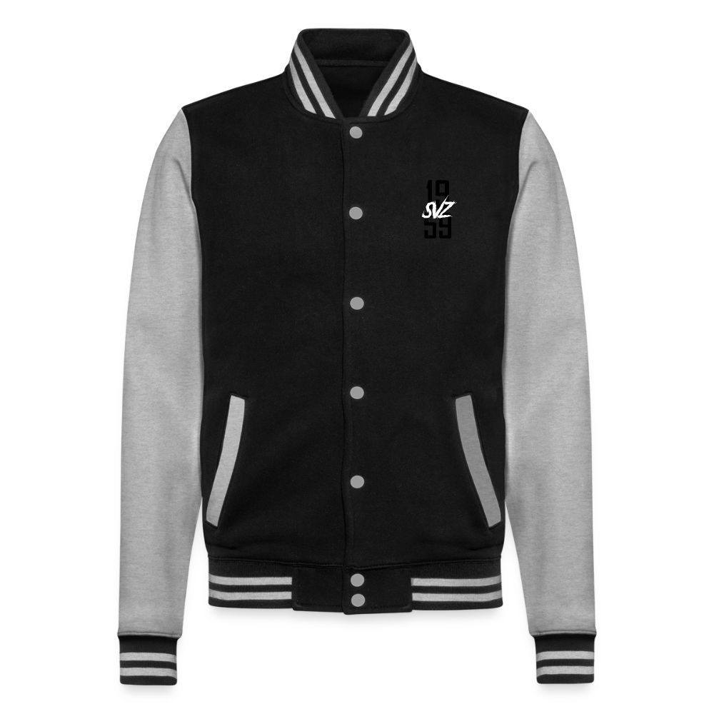 College-Sweatjacke - Schwarz/Grau meliert