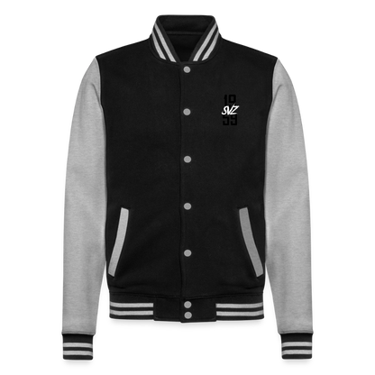 College-Sweatjacke - Schwarz/Grau meliert