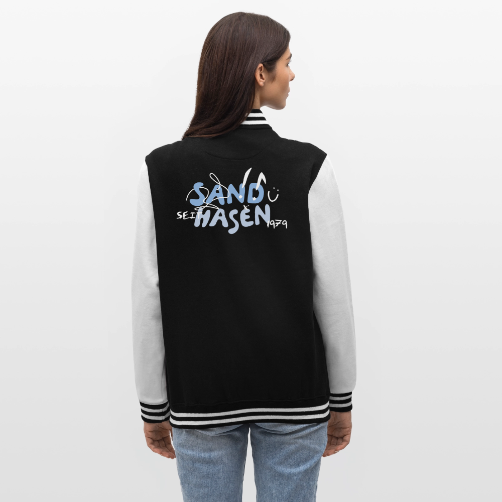 College-Sweatjacke - Schwarz/Weiß