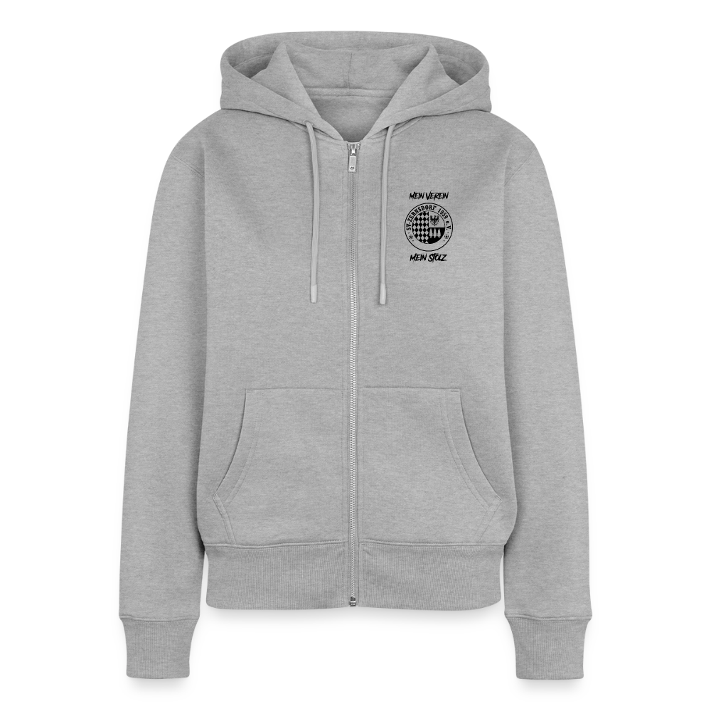 Frauen Premium Kapuzenjacke - Grau meliert