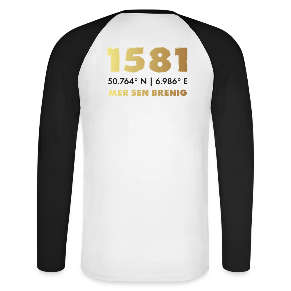 Männer Baseballshirt langarm - Weiß/Schwarz