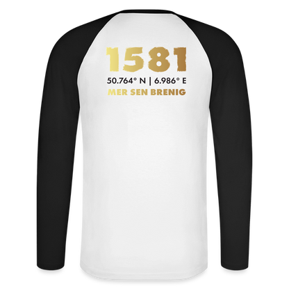 Männer Baseballshirt langarm - Weiß/Schwarz