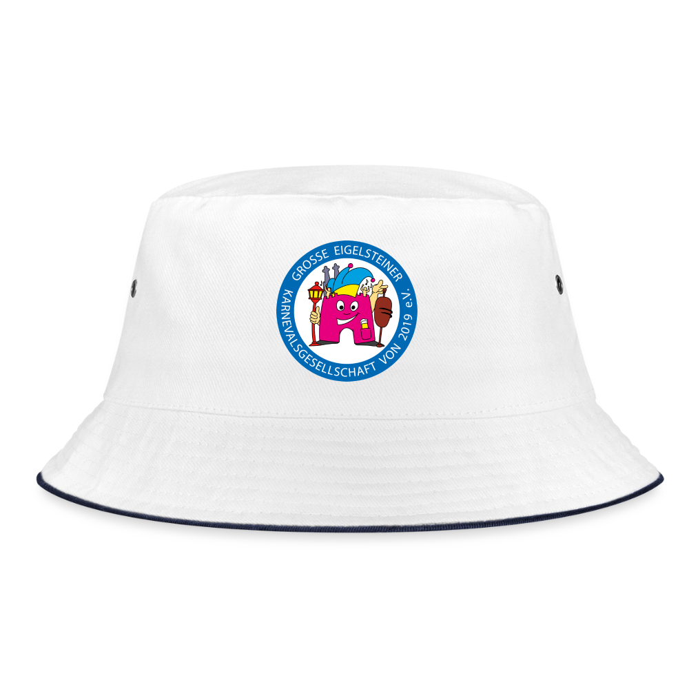Bucket Hat - Weiß/Navy