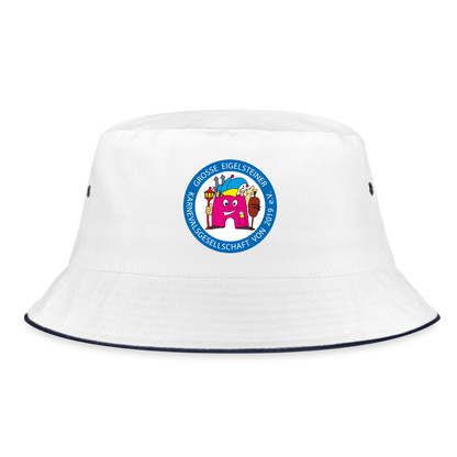 Bucket Hat - Weiß/Navy