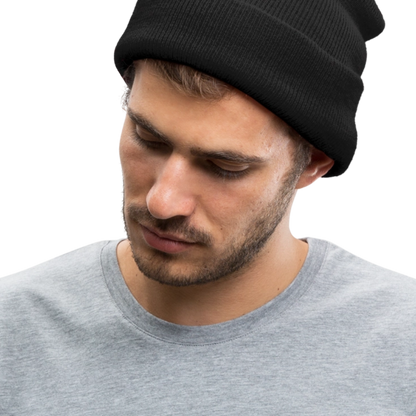 Bestickte Wintermütze - Schwarz