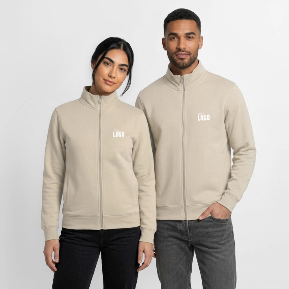 Unisex Organic Zip Sweatshirt - Cremebeige