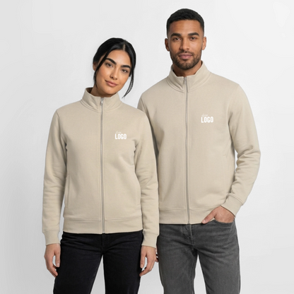 Unisex Organic Zip Sweatshirt - Cremebeige