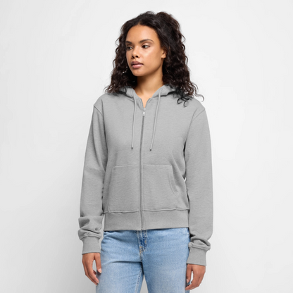 Frauen Premium Kapuzenjacke - Grau meliert