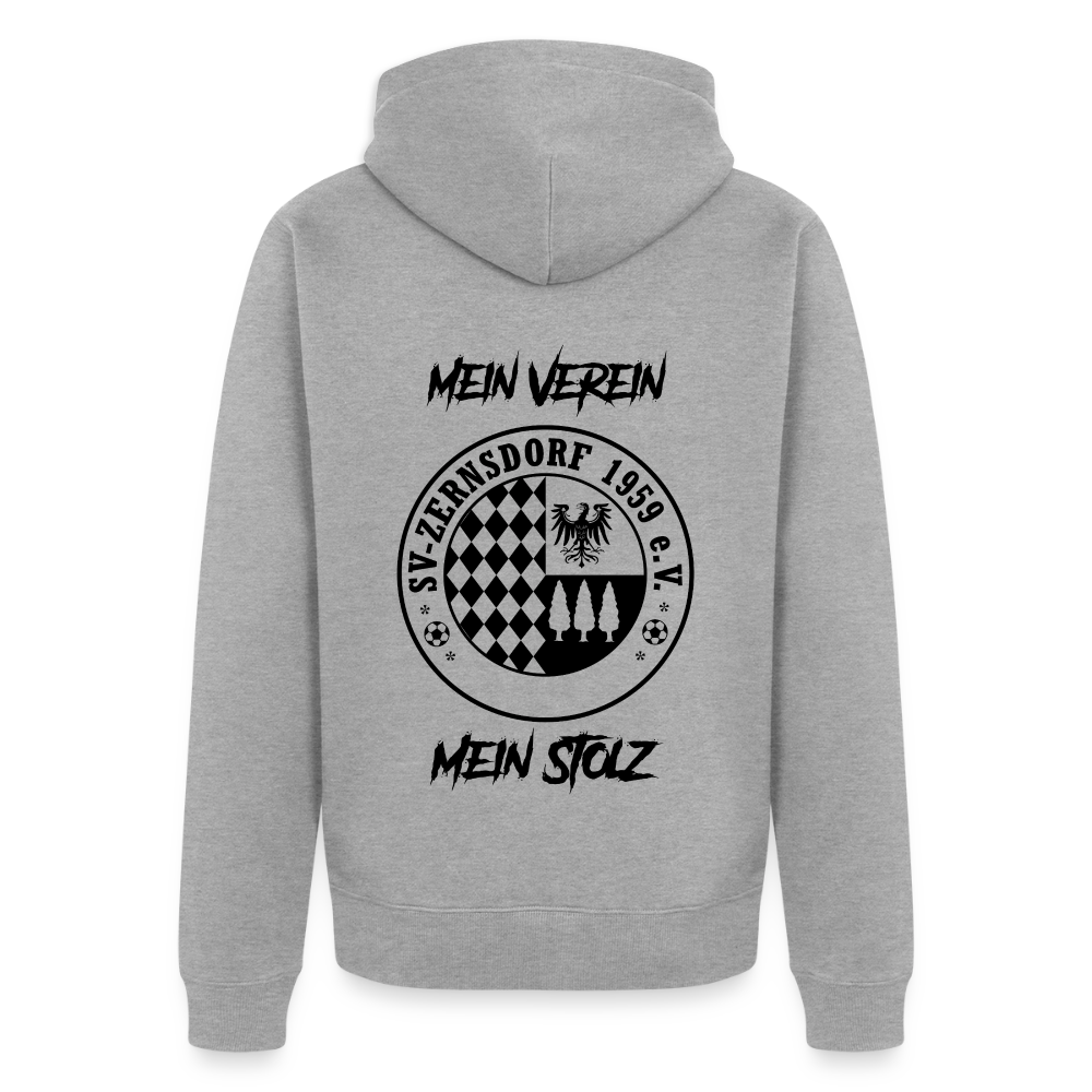 Männer Premium Kapuzenjacke - Grau meliert