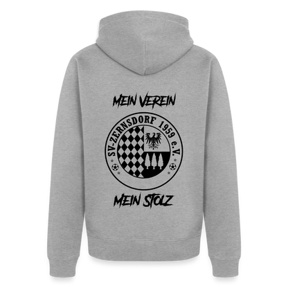 Männer Premium Kapuzenjacke - Grau meliert