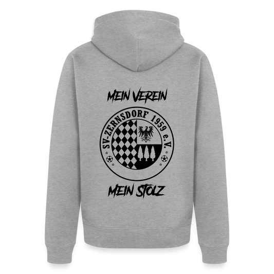 Männer Premium Kapuzenjacke - Grau meliert