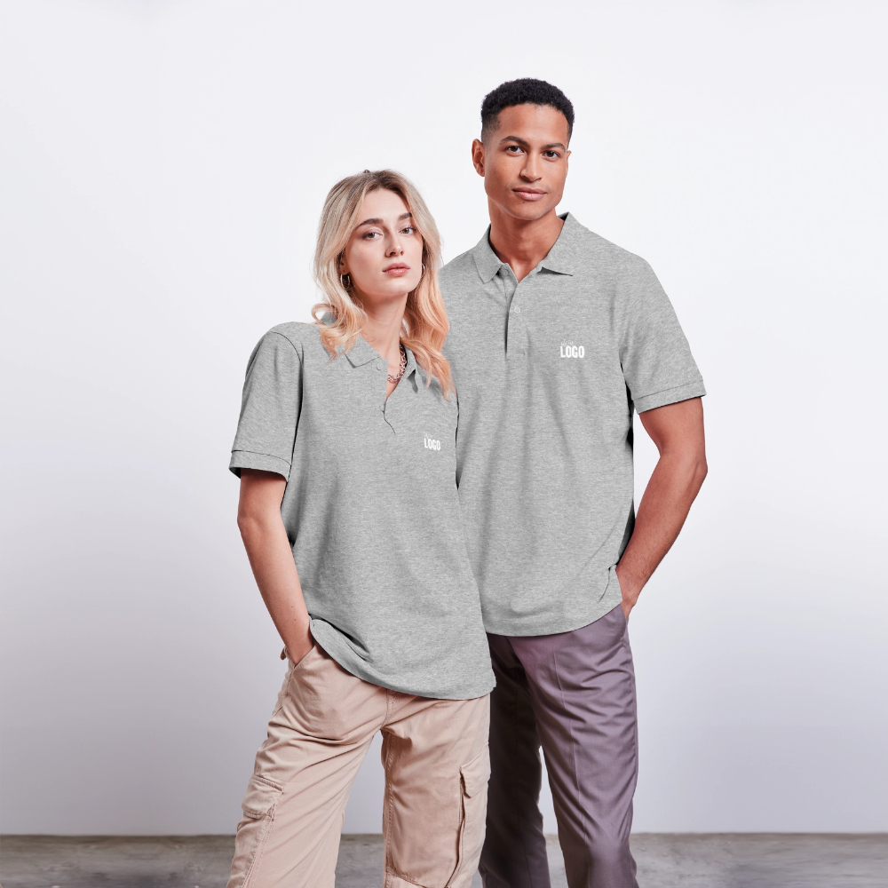 Unisex Bio-Poloshirt PREPSTER - Grau meliert