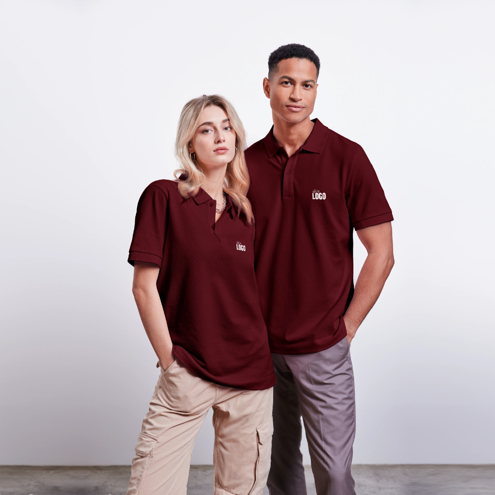 Unisex Bio-Poloshirt PREPSTER - Burgunderrot