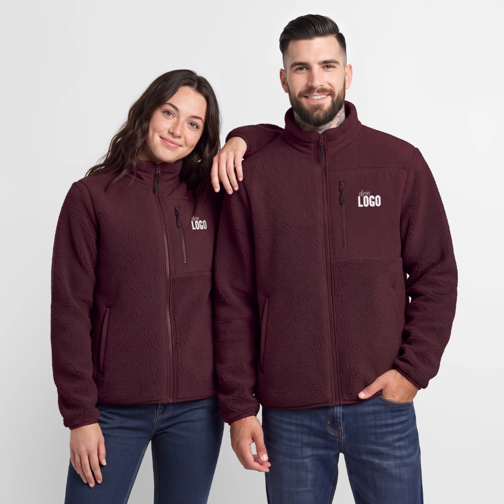 Relaxed Fit Unisex Sherpajacke von Stanley/Stella - Maroon