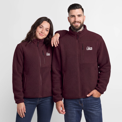 Relaxed Fit Unisex Sherpajacke von Stanley/Stella - Maroon