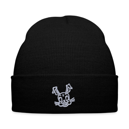Bestickte Wintermütze - Schwarz