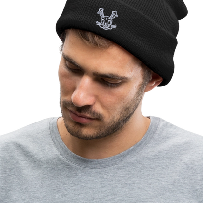 Bestickte Wintermütze - Schwarz