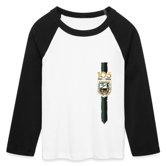 Frauen Cropped Baseball T-Shirt 3/4 Arm - Weiß/Schwarz