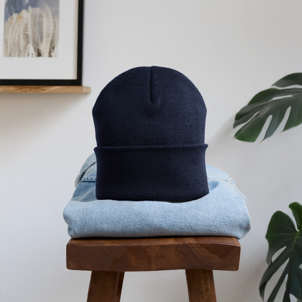 Bestickte Wintermütze - Navy