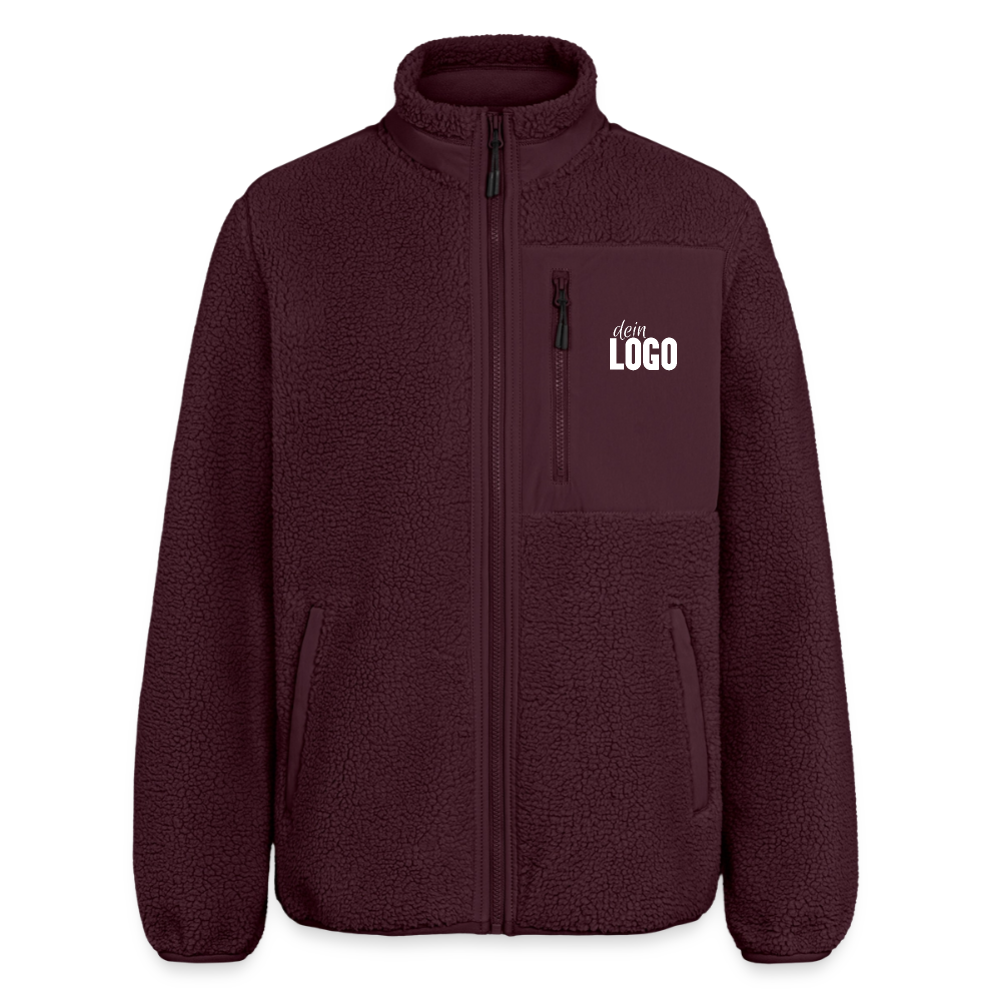 Relaxed Fit Unisex Sherpajacke - Maroon