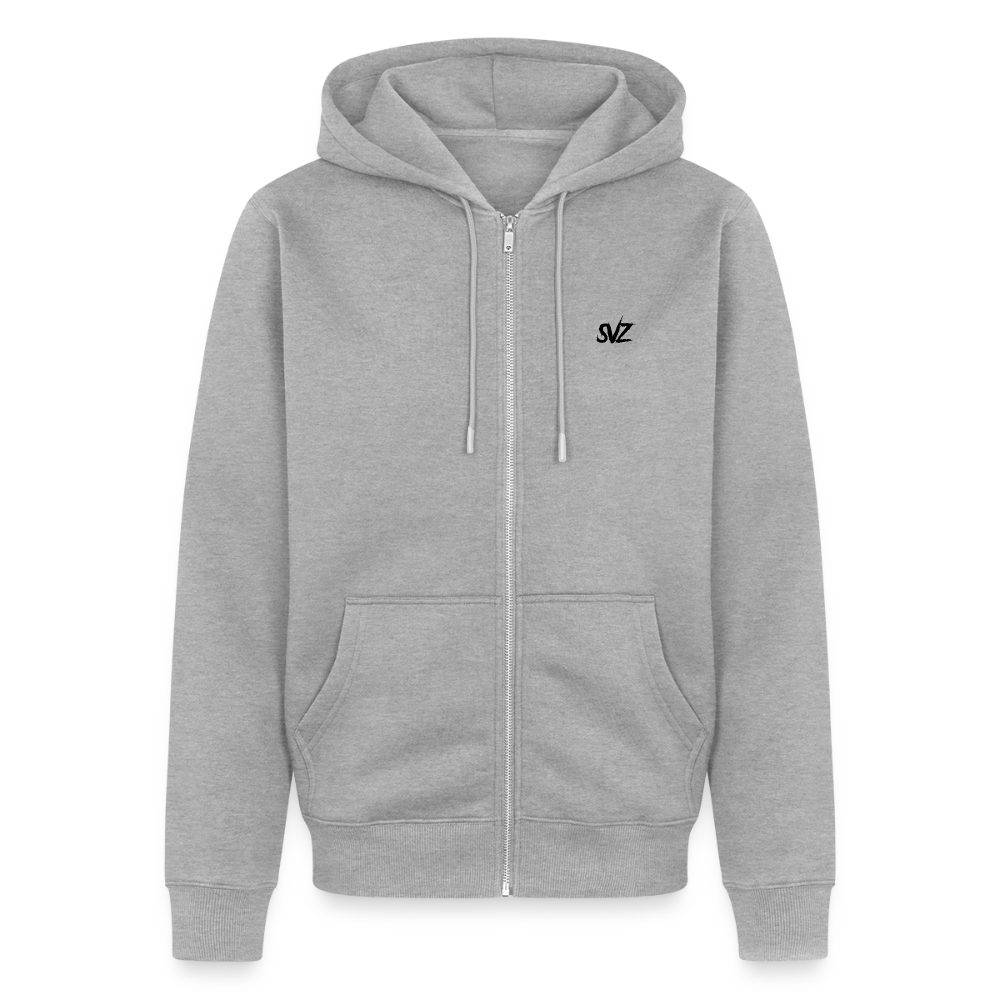 Männer Premium Kapuzenjacke - Grau meliert