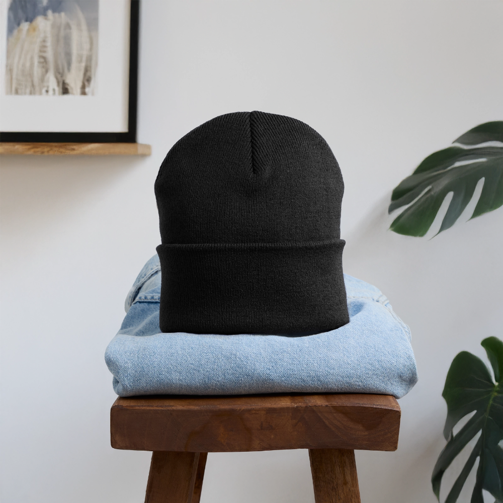 Bestickte Wintermütze - Schwarz