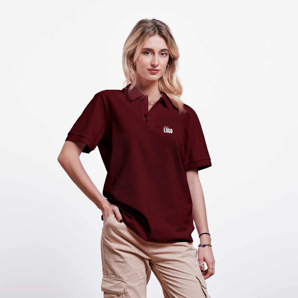 Unisex Bio-Poloshirt PREPSTER - Burgunderrot