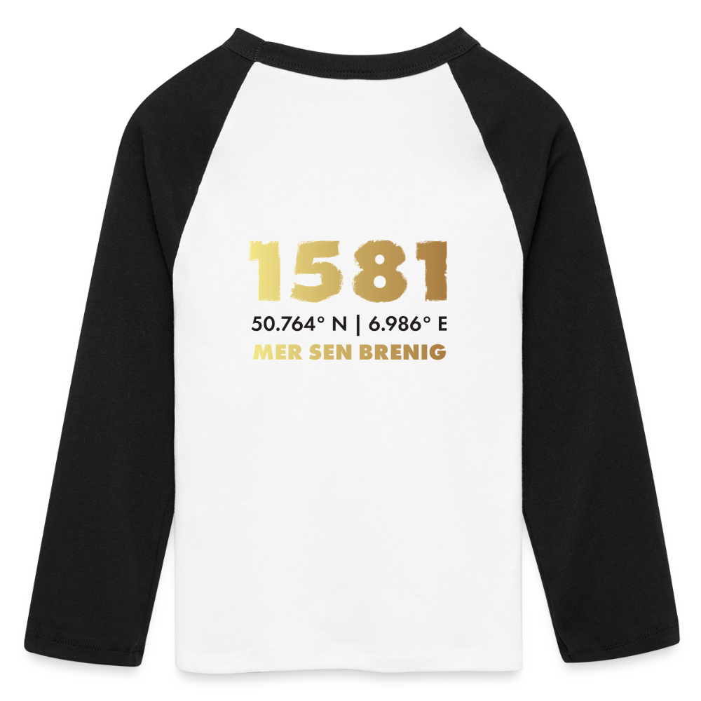 Frauen Cropped Baseball T-Shirt 3/4 Arm - Weiß/Schwarz