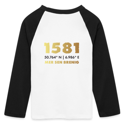 Frauen Cropped Baseball T-Shirt 3/4 Arm - Weiß/Schwarz