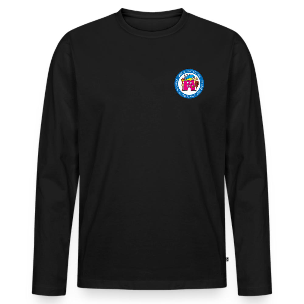 Männer Premium Bio Langarmshirt - Schwarz