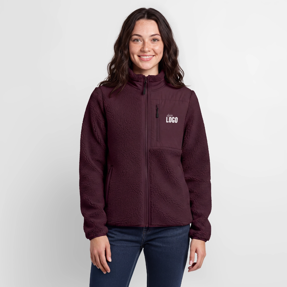Relaxed Fit Unisex Sherpajacke - Maroon