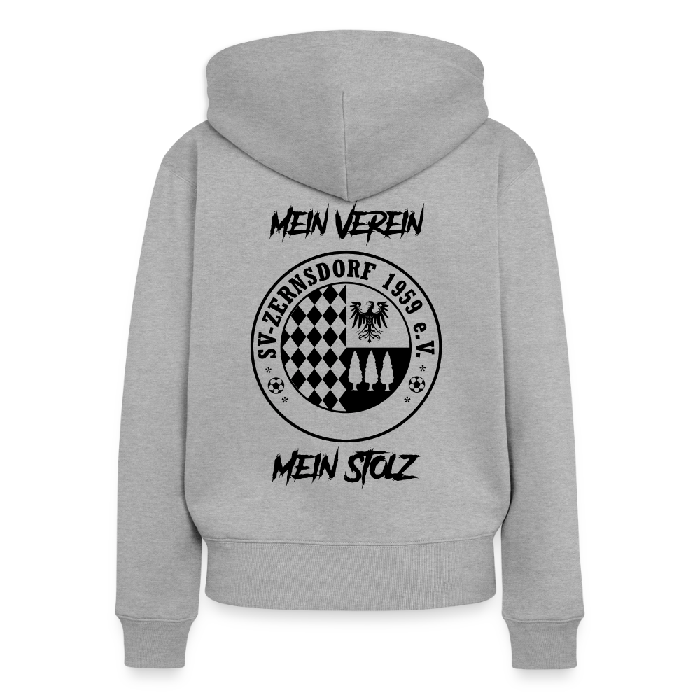 Frauen Premium Kapuzenjacke - Grau meliert